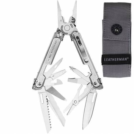 Unealta multifunctionala Leatherman FREE P4, argintiu, teaca nylon, 21 functii