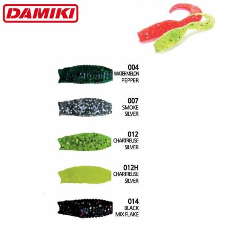 Grub DAMIKI WOW Grub 7.6cm 012 Chartreuse/Silver 10buc/plic