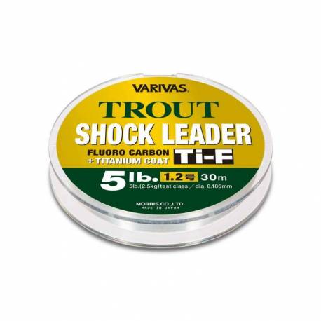 Fir inaintas fluorocarbon Varivas Trout Shockleader Ti-F, 30m, 0.128mm, 2.5lb, transparent