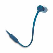 Casti JBL T110, In-Ear, 1-button mic/remote, Blue
