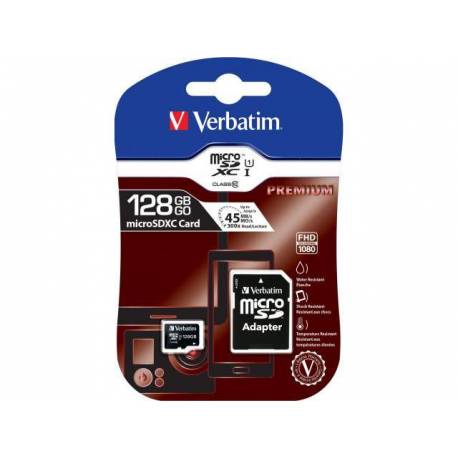 Verbatim microSDHC 128GB C10/U1 Incl adapter