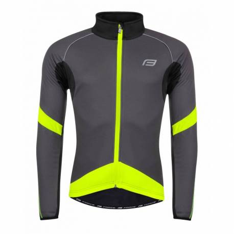 Force - Jacheta de ciclism cu membrană ușoară x70, negru-gri-fluo, marimea XL