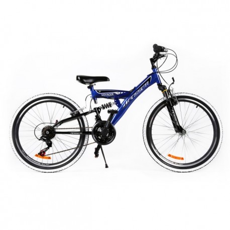 Bicicleta MTB PASSATI FOX 24", ALB/ALBASTRU