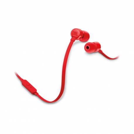 Casti audio JBL T110, In-Ear, 1-button mic/remote, Red
