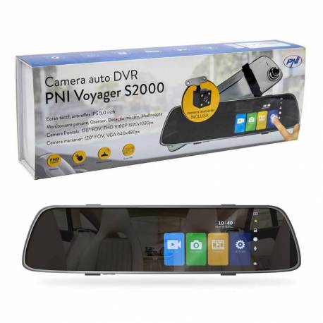 Camera auto DVR PNI Voyager S2000 Full HD incorporata in oglinda retrovizoare 1080P 170 grade