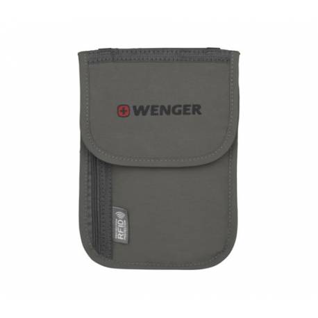 Portofel Wenger 604589 cu curea pentru gat cu protectie RFID, gri