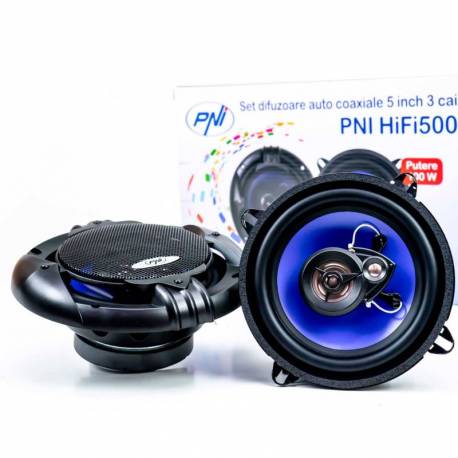 Difuzoare auto coaxiale PNI HiFi500, 100W, 12.7 cm, 3 cai, set 2 buc.