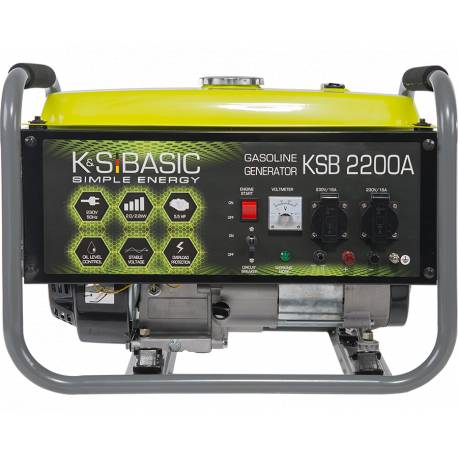 Generator curent Konner & Sohnen Basic KSB 2200A, 2.2kW, benzina, 5.5 CP, monofazat, AVR, bobinaj aluminiu