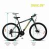 Bicicleta mountainbike Omega Duke 29, cadru 49cm, frana hidraulica pe disc, negru-verde-galben