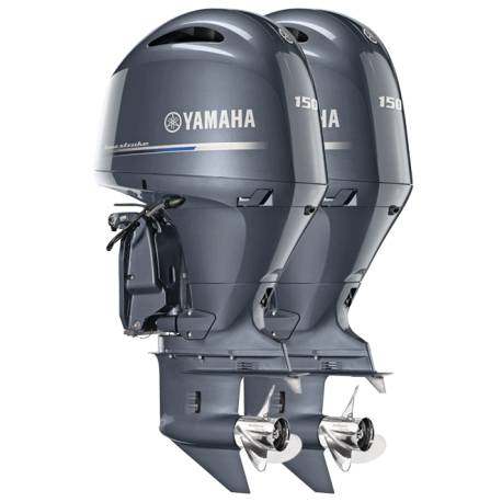 Set 2 motoare termice tandem YAMAHA Twin F150D ETX 150CP, cizma extra-lunga 643mm, afisaj digital LCD 4.6"