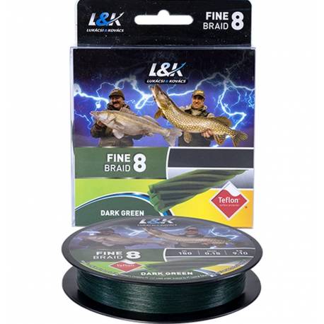 Fir textil EnergoTeam L&K Fine Braid, Verde Inchis, 150m, 0.25mm, 18.2kg