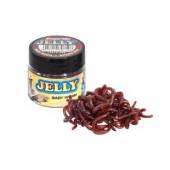 Momeli artificiale BENZAR MIX Jelly Baits Baby Worm Maro Rosu, 20buc/borcan