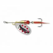 Lingurita rotativa Cormoran Bullet, Nr.2, 4g, Silver/Red Dots