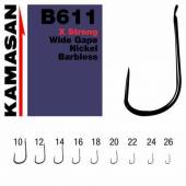 Carlige stationar KAMASAN B611 Barbless Nr.24, 10buc/plic
