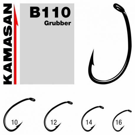 Carlige Kamasan Fly B110 Grubber, Nr.12, Bronz, 25 buc/cutie