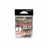 Carlige offset antibradis DECOY ANTIBRADIS Worm 220 Cover Finesse HD, NS Black, Nr.1/0, 5 buc./plic