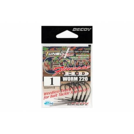 Carlige offset antibradis DECOY ANTIBRADIS Worm 220 Cover Finesse HD, NS Black, Nr.2/0, 4 buc./plic