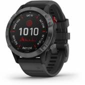 Ceas GARMIN Fenix 6 Pro Solar Edition, Slate grey cu curea neagră , 47mm