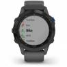 Ceas GARMIN Fenix 6 Pro Solar Edition, Slate grey cu curea neagră , 47mm