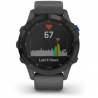 Ceas GARMIN Fenix 6 Pro Solar Edition, Slate grey cu curea neagră , 47mm