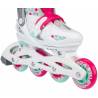 Role reglabile Nijdam Sk8 Star, White/Fuchsia/Mint green/Silver grey