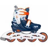 Role reglabile Nijdam Traffic Racer, Navy blue/Orange/White/Silver grey