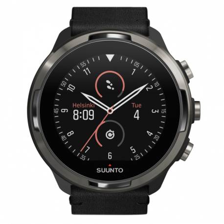 Ceas cu 2 curele, Suunto 9 G1 Baro Titanium Leather, unisex, negru