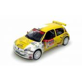 Macheta auto RENAULT CLIO Super 1600 (2004) 1:43 galben-alb Universal Hobbies
