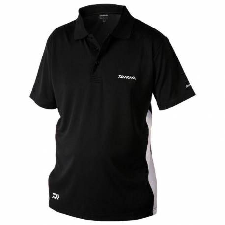 Tricou polo DAIWA, negru, pentru pescuit, marimea XXL