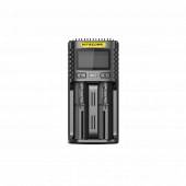 Incarcator inteligent USB Nitecore UMS2, Mod QC, Li-Ion, Ni-MH/Ni-Cd, LiFePO4