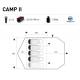 Cort camping TRIMM Camp II, 340x250x140 cm 9.4 kg, pentru 4-5 persoane