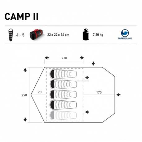 Cort camping Trimm Camp II, 4 persoane