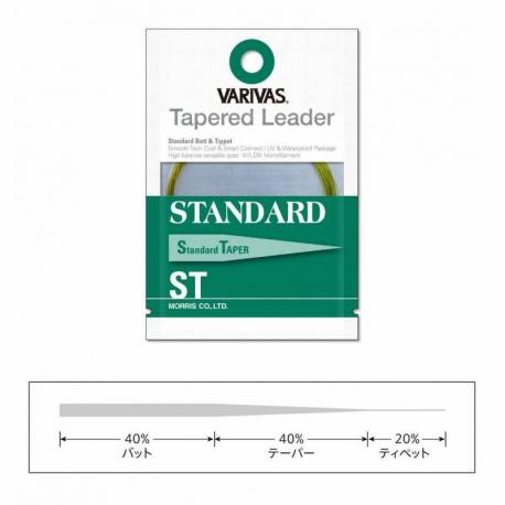 Fir Leadcore Conic VARIVAS Fly Leader Tapered Standard ST, 3X, 7.5ft, 0.205-0.51mm