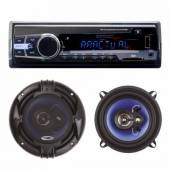 Pachet radio MP3 player auto PNI Clementine 8524BT 4x45w + difuzoare auto coaxiale PNI HiFi650