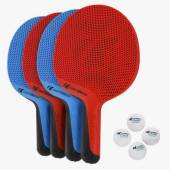 Set 4 palete Cornilleau Softbat Quattro + 4 mingi Cornilleau p-Ball