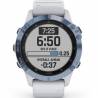 Ceas fitness Garmin Fenix 6 Pro Solar mineral blue titanium, whitestone band, 47mm