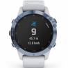 Ceas fitness Garmin Fenix 6 Pro Solar mineral blue titanium, whitestone band, 47mm