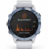 Ceas fitness Garmin Fenix 6 Pro Solar mineral blue titanium, whitestone band, 47mm