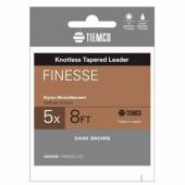 Fir inaintas fly monofilament TIEMCO Finesse Leader, 8ft, 4X, Dark Brown