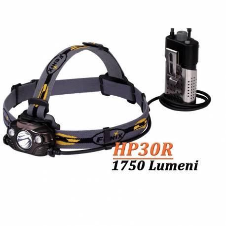 Lanterna frontala FENIX HP30R, 1750 lumeni, 202 metri, Negru