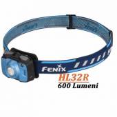 Lanternă frontală reîncărcabilă FENIX HL32R, 600 Lumeni, 73 metri, albastru