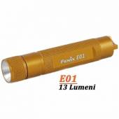 Mini lanterna de tip breloc FENIX E01, 13 Lumeni, 21 metri, Orange