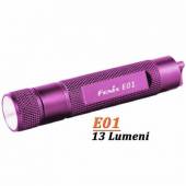 Mini lanterna tip breloc FENIX E01, 13 Lumeni, 21 metri, Violet