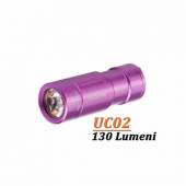 Mini lanterna breloc Fenix UC02 Violet, 130 Lumeni, 48 metri