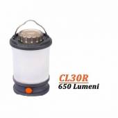 Felinar camping Fenix CL30R, Olive, 650 lumeni, diametru fascicul lumina 35 metri