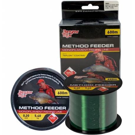 Fir monofilament Benzar Method Feeder Mono, Dark Green, 600m, 0.25mm