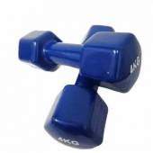 Set gantere epoxy Dayu Fitness 2 x 4 kg, albastru