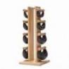 Set greutati libere cu suport NOHrD SwingBells din lemn masiv si piele naturala