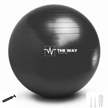 Minge fitness Anti Burst TheWay Fitness, 55 cm, pompa inclusa, negru