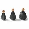 Set greutati libere cu suport NOHrD SwingBells din lemn masiv si piele naturala